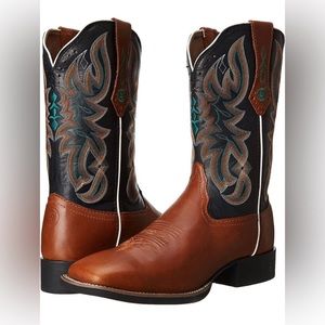 Tony Lama Women's Western-RR2116L Boot Square
Toe Brown Blue Leather Size 9B
